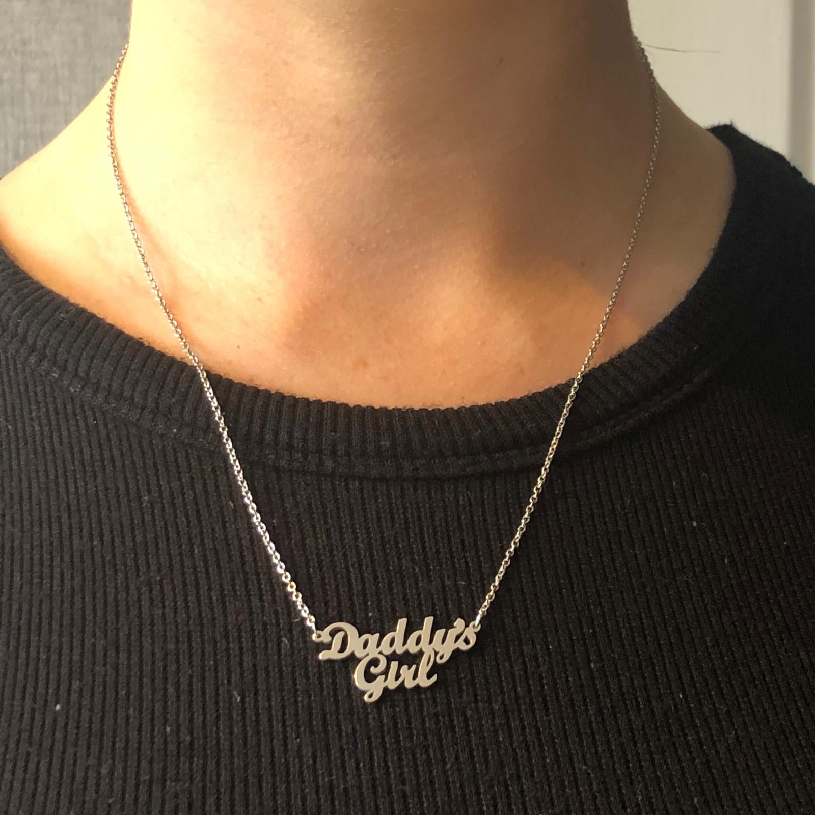 Daddy's Girl Signature Necklace made of stainless steel with a stylish pendant and chain.