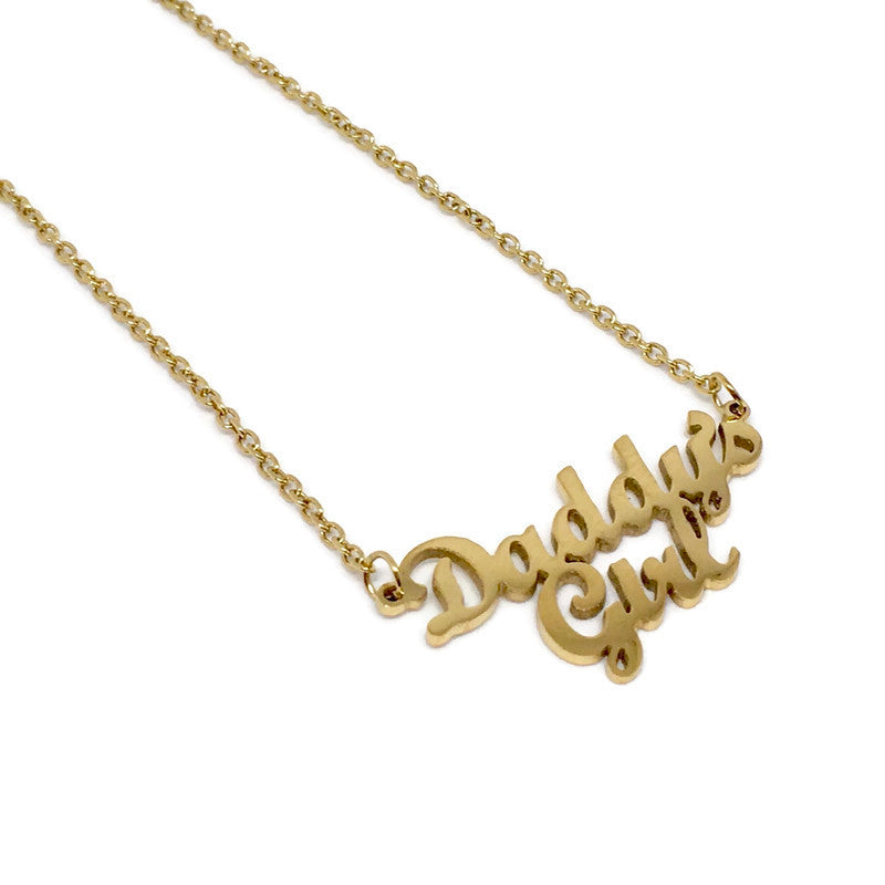 Daddy's Girl Signature Necklace made of stainless steel with a stylish pendant and chain.