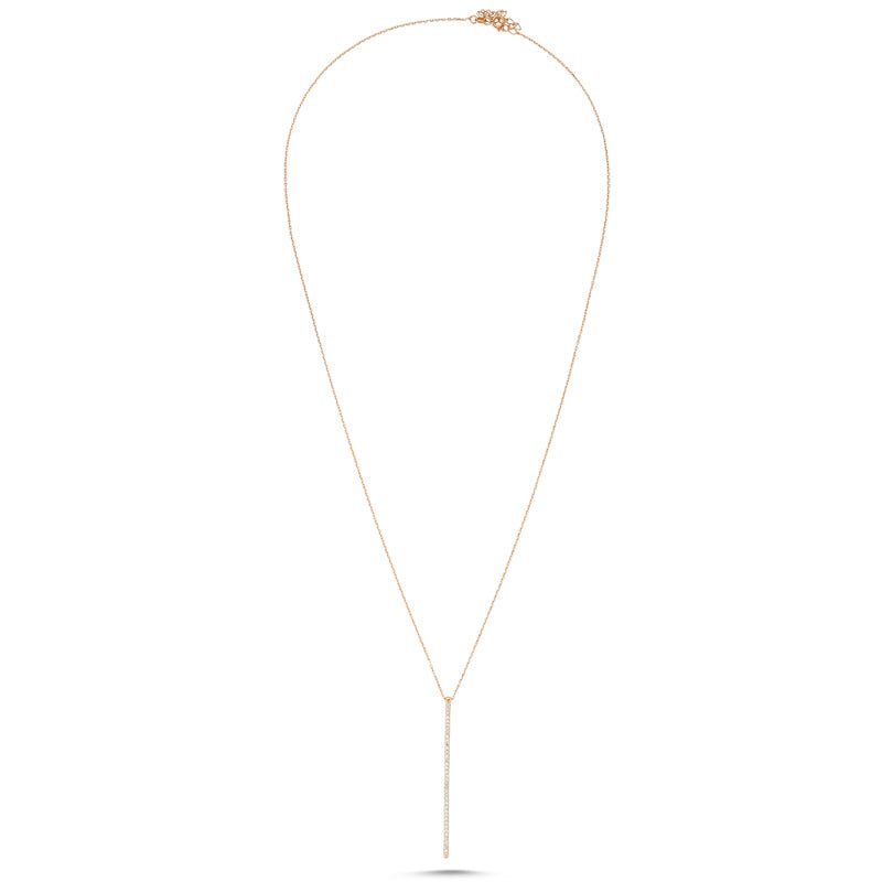 Dainty Bar Necklace Pendant in Silver with a sleek design, featuring a 2.2-inch silver bar pendant on a 23-inch adjustable chain.