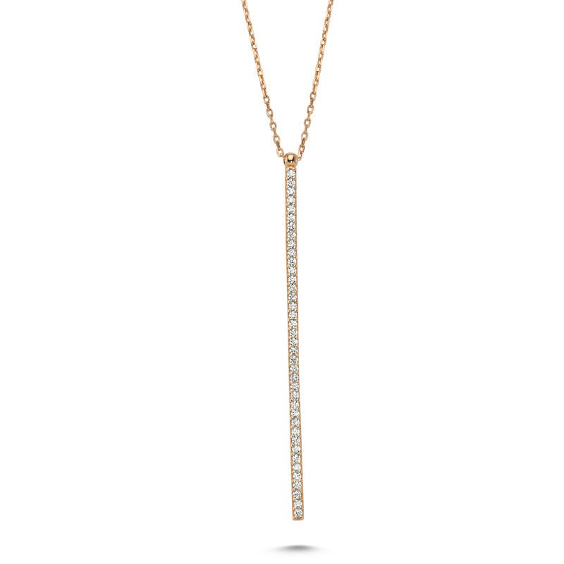 Dainty Bar Necklace Pendant in Silver with a sleek design, featuring a 2.2-inch silver bar pendant on a 23-inch adjustable chain.