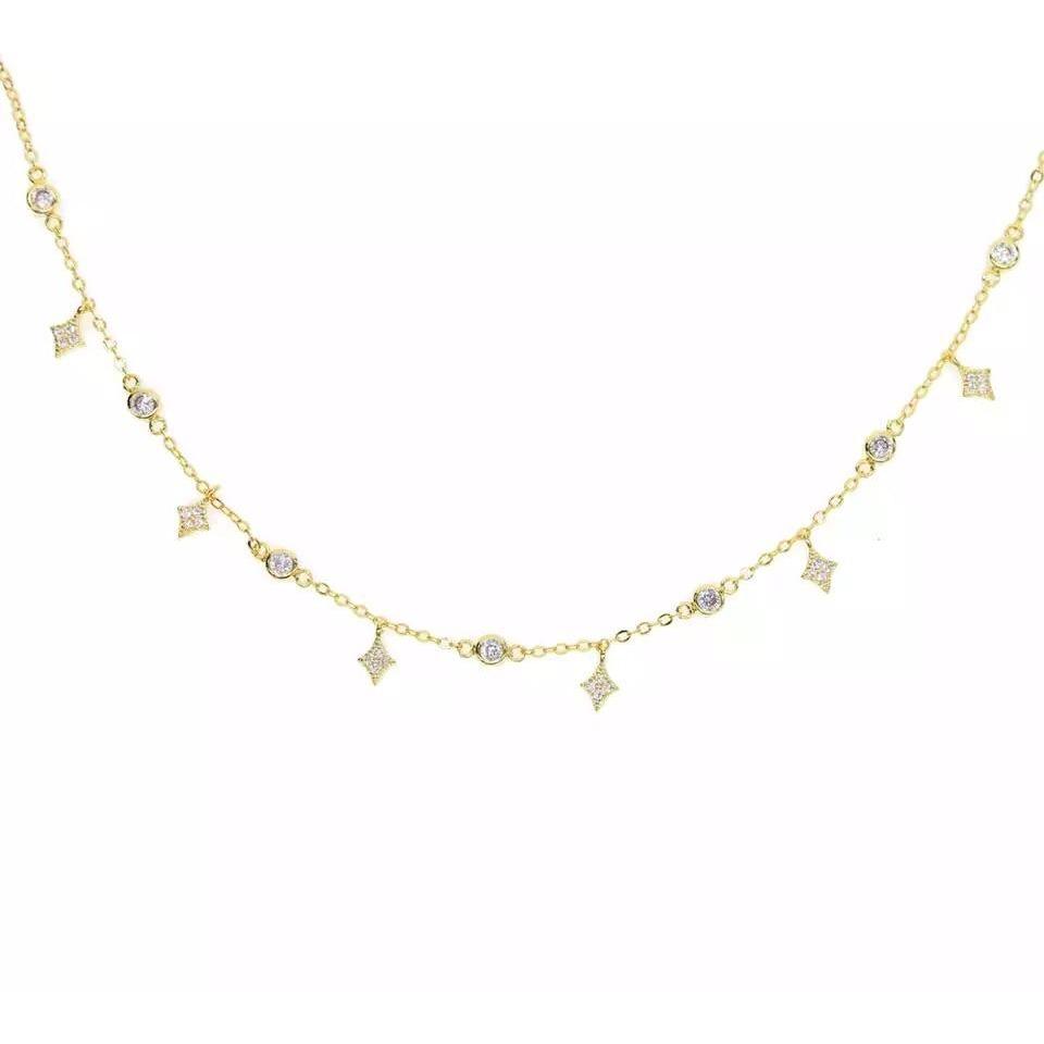 Dainty Pave Choker featuring sterling silver and 14k gold plating with micro Pave CZ details, elegantly displayed on a soft background.