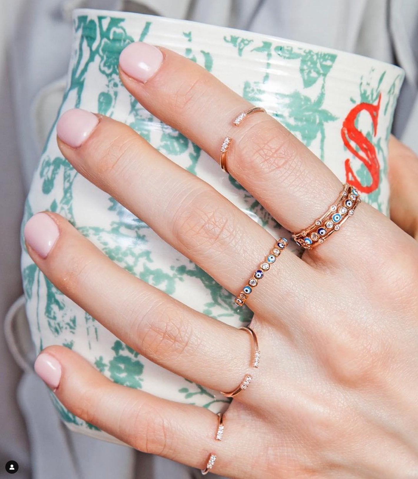 Dainty Stone Band Silver Ring featuring white CZ crystals, handmade from 925 sterling silver with elegant plating options.