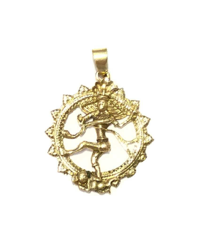 Urbiana Dancing Goddess Pendant in silver and gold, showcasing a unique dancing goddess design, perfect for festivals and daily wear.