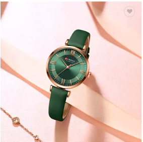 DANDYSME Leather Watch for Women with Roman hour markers and durable leather band, showcasing elegance and style.