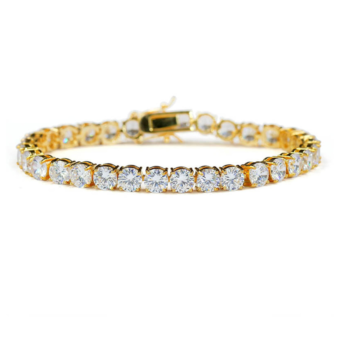 DAZE 3MM CZ Tennis Bracelet featuring hand-set cubic zirconia stones on a brass metal base, elegantly designed for a luxurious look.