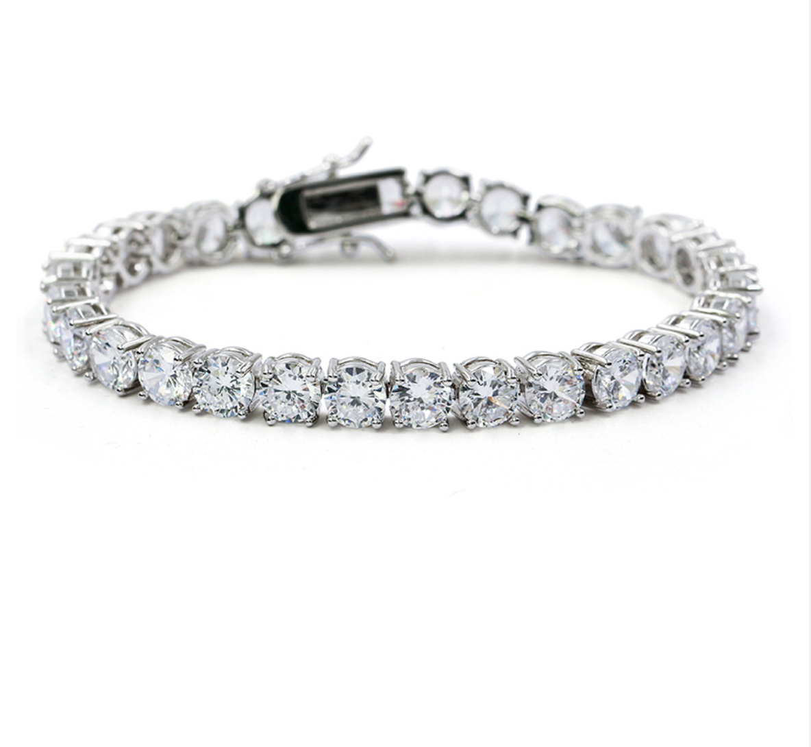 DAZE 3MM CZ Tennis Bracelet featuring hand-set cubic zirconia stones on a brass metal base, elegantly designed for a luxurious look.