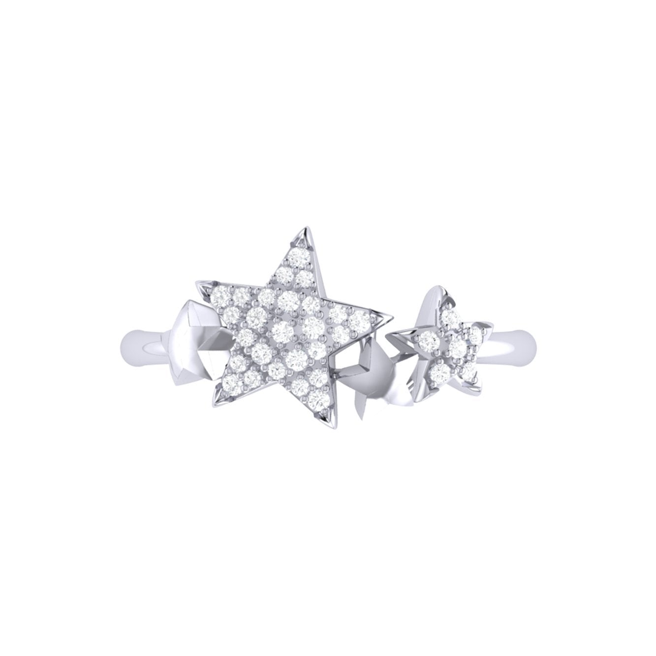 Dazzling Star Cluster Diamond Ring in Sterling Silver featuring natural diamonds in a micro pave setting.