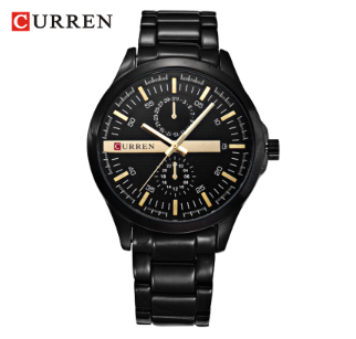 Debonair Classic Metal I 551063 watch with gold plating and multifunctional features.