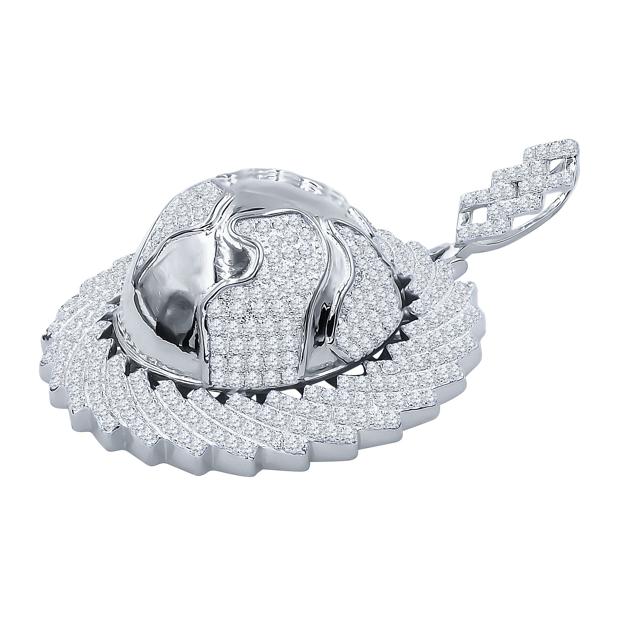 DELPHIC Silver Pendant featuring intricate twisted patterns and cubic zircon stones, showcasing elegance and craftsmanship.