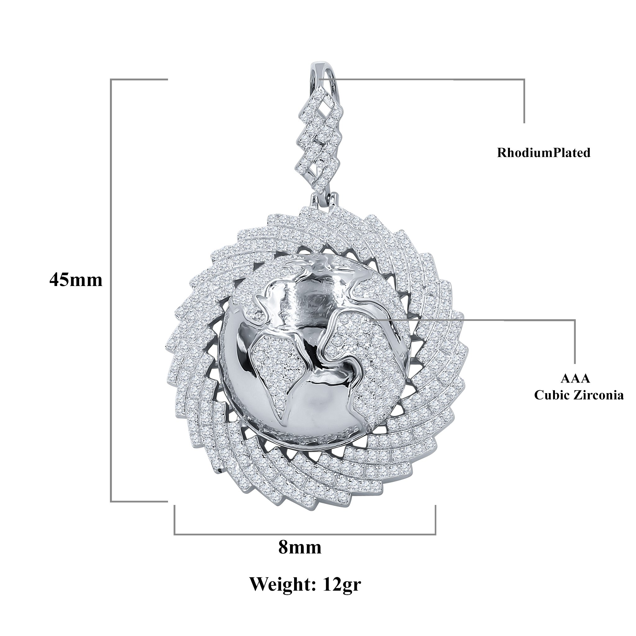 DELPHIC Silver Pendant featuring intricate twisted patterns and cubic zircon stones, showcasing elegance and craftsmanship.