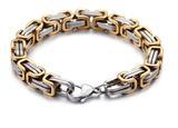 DEVIOUS Steel 8x8MM Byzantine Link Bundle featuring a 24-inch chain and 8.75-inch bracelet in various elegant platings.