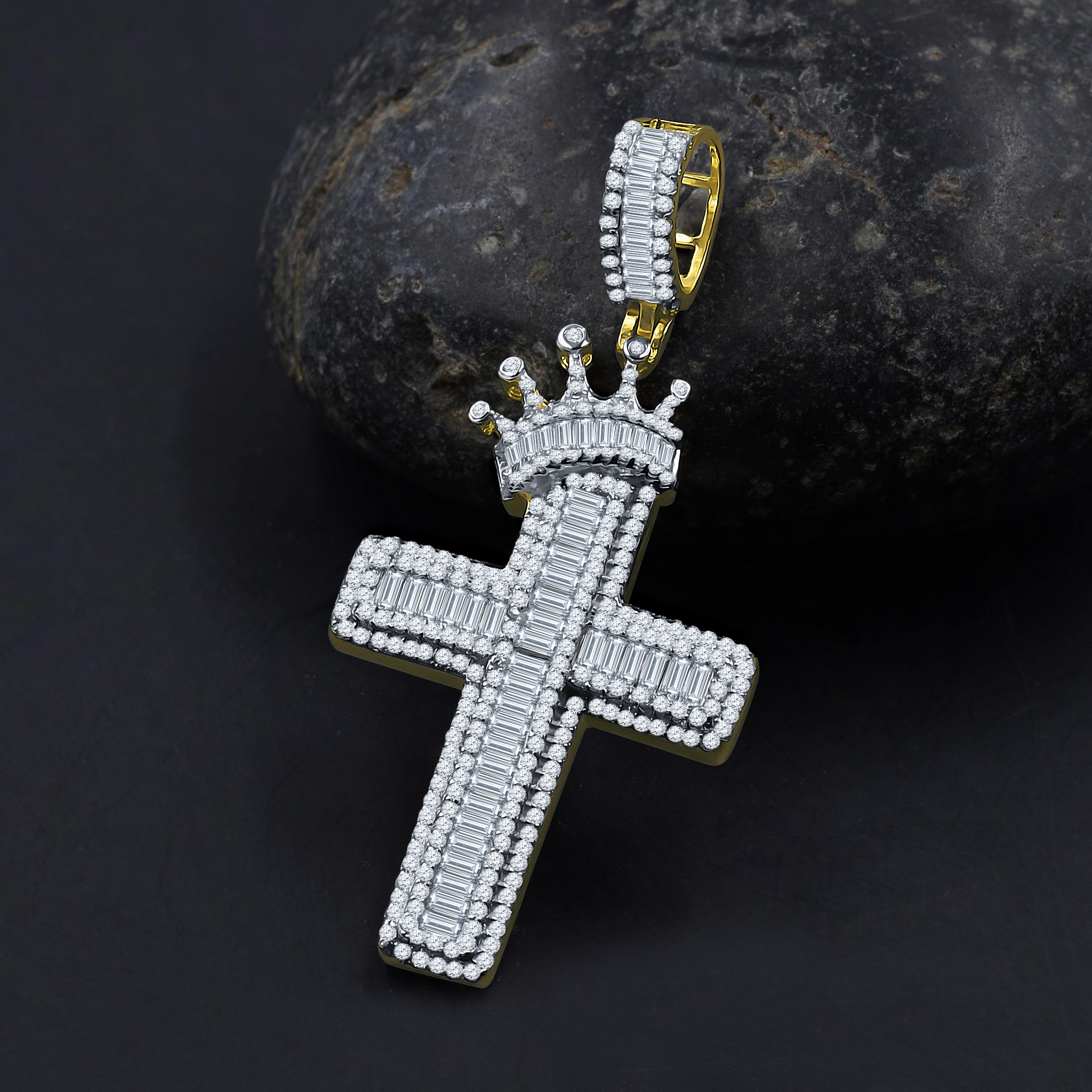 Devout Silver Pendant featuring a crown design and cubic zircon stones, crafted from 925 sterling silver.