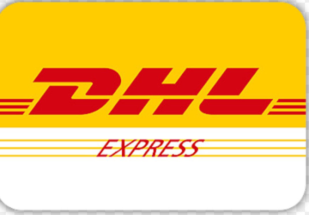 DHL Express shipping package ready for fast delivery, showcasing the DHL logo and packaging materials.