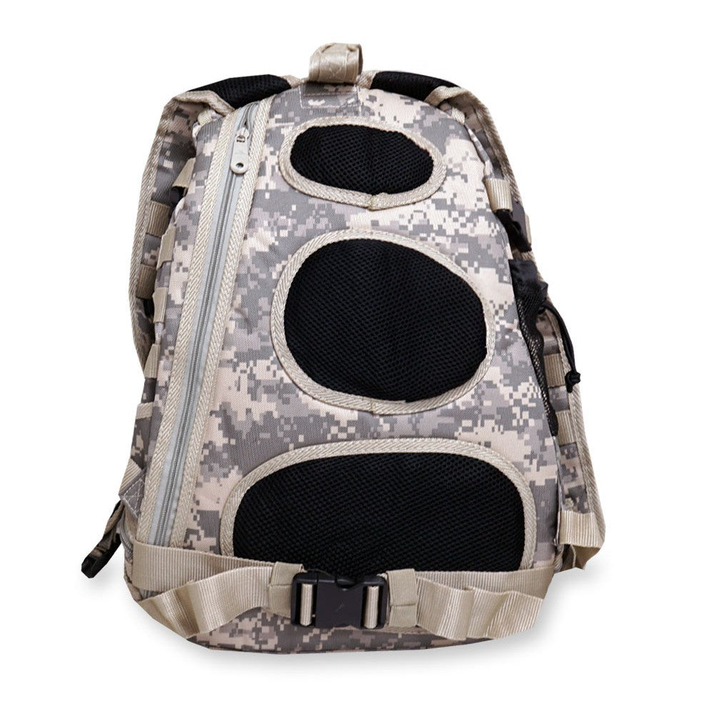 Digital Camo Technical Hydration Backpack featuring rugged design and multiple storage options.