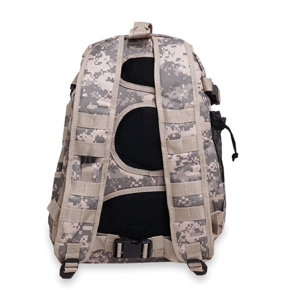 Digital Camo Technical Hydration Backpack featuring rugged design and multiple storage options.