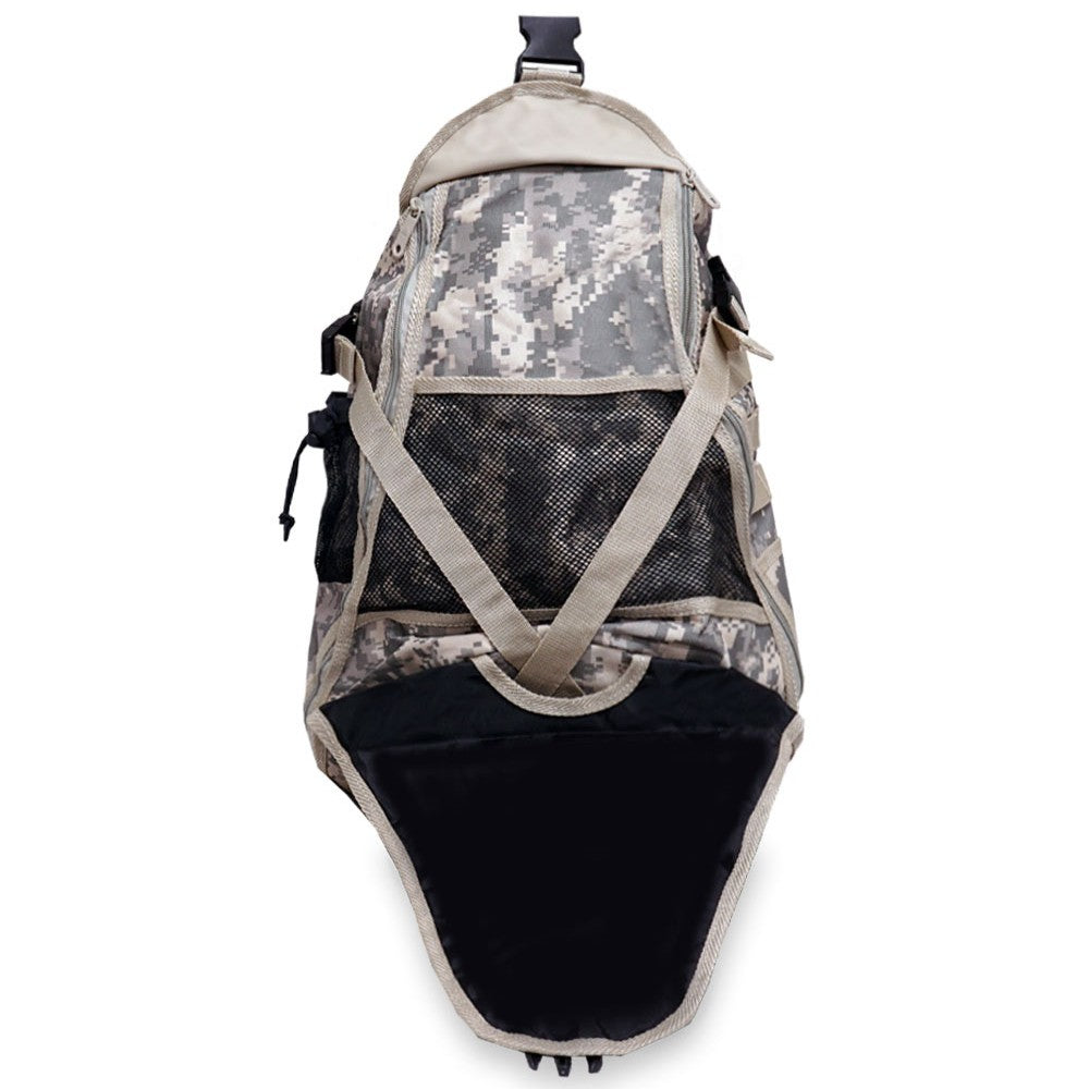 Digital Camo Technical Hydration Backpack featuring rugged design and multiple storage options.