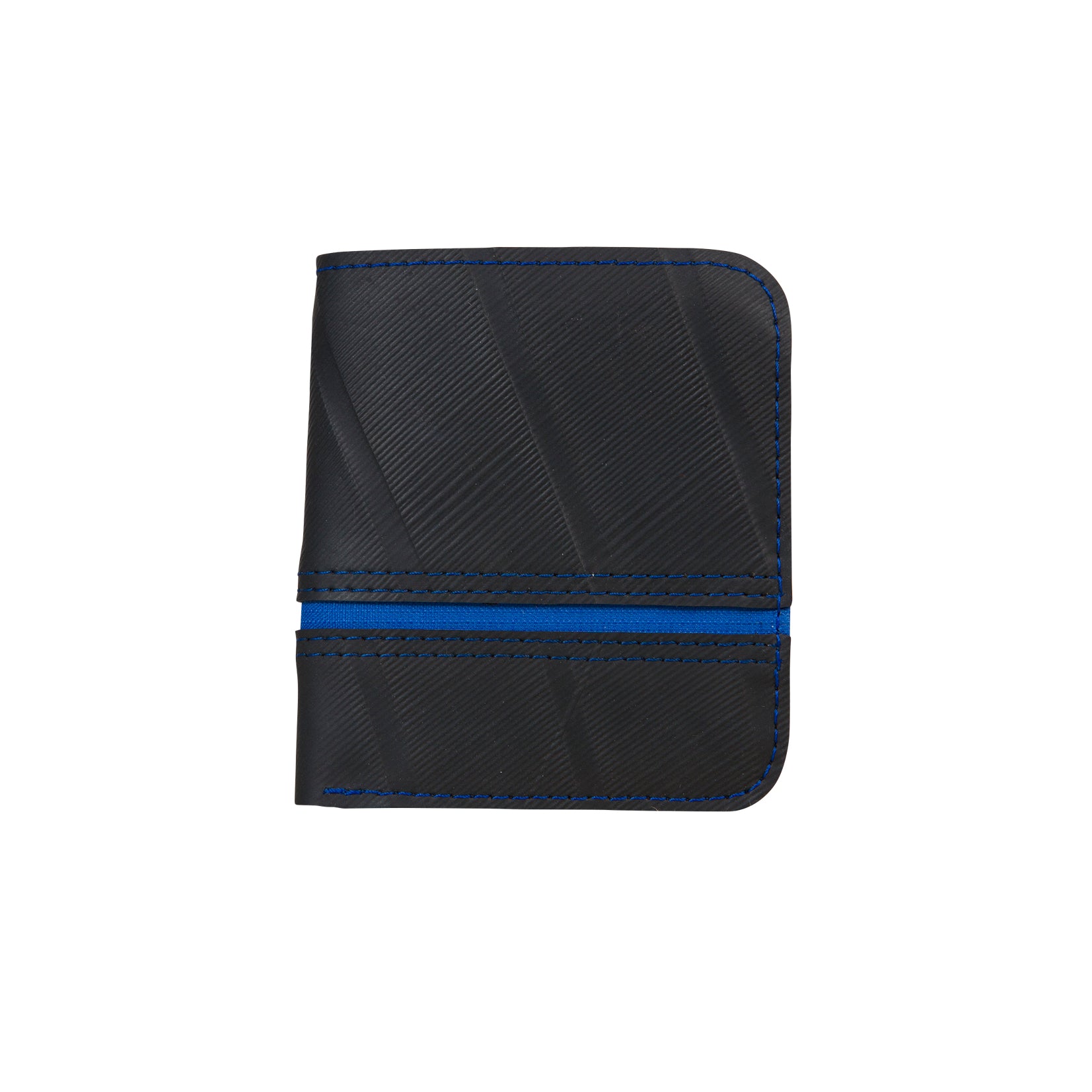 Dody Slimline Inner Tube Wallet showcasing unique recycled rubber texture and vibrant stitching, available in multiple colors.