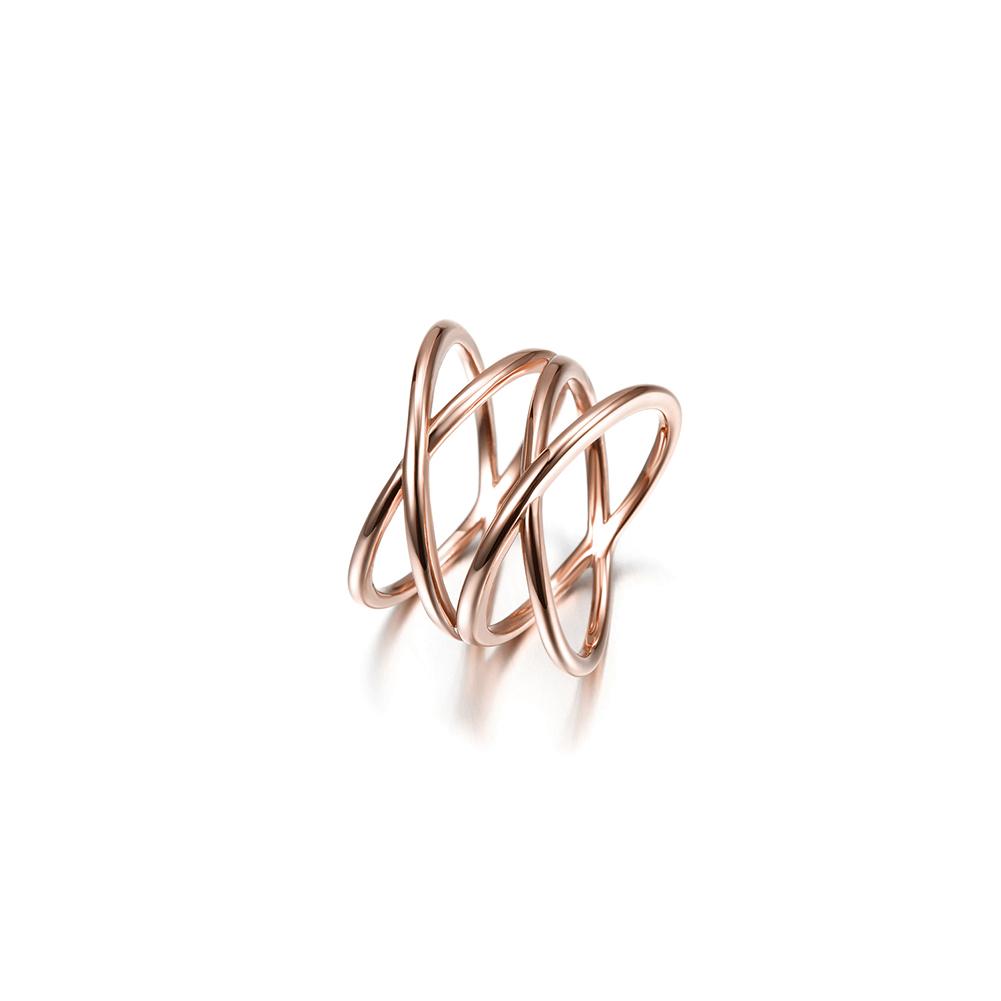 A stylish DOUBLE CROSS RING featuring a unique double crisscross design in durable stainless steel.