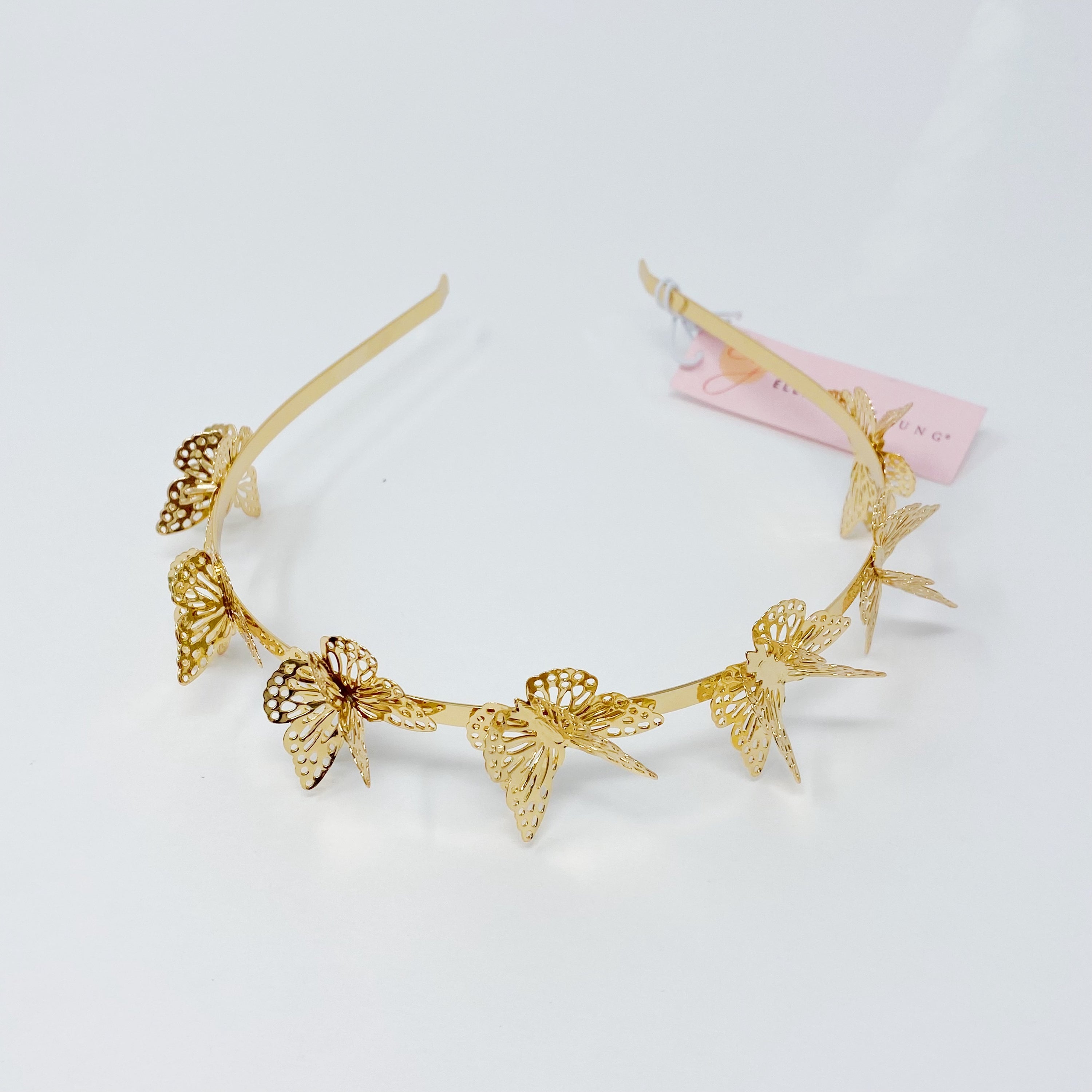 A beautifully crafted Double Wing Butterfly Headband featuring intricate details and a comfortable fit, perfect for any occasion.