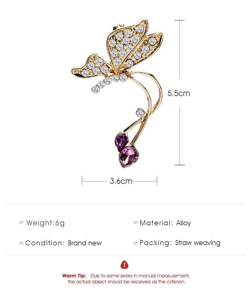 Dramatic butterfly ear bone clips made of alloy, showcasing an elegant design with intricate butterfly details.