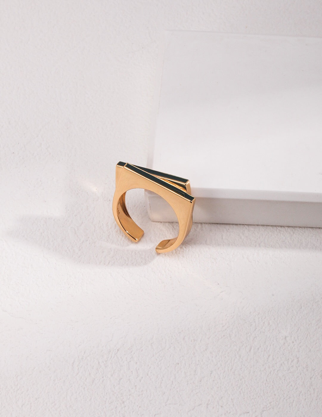 Handmade Drip Glaze Irregular Ring in sterling silver with gold vermeil, showcasing unique drip glaze finish.