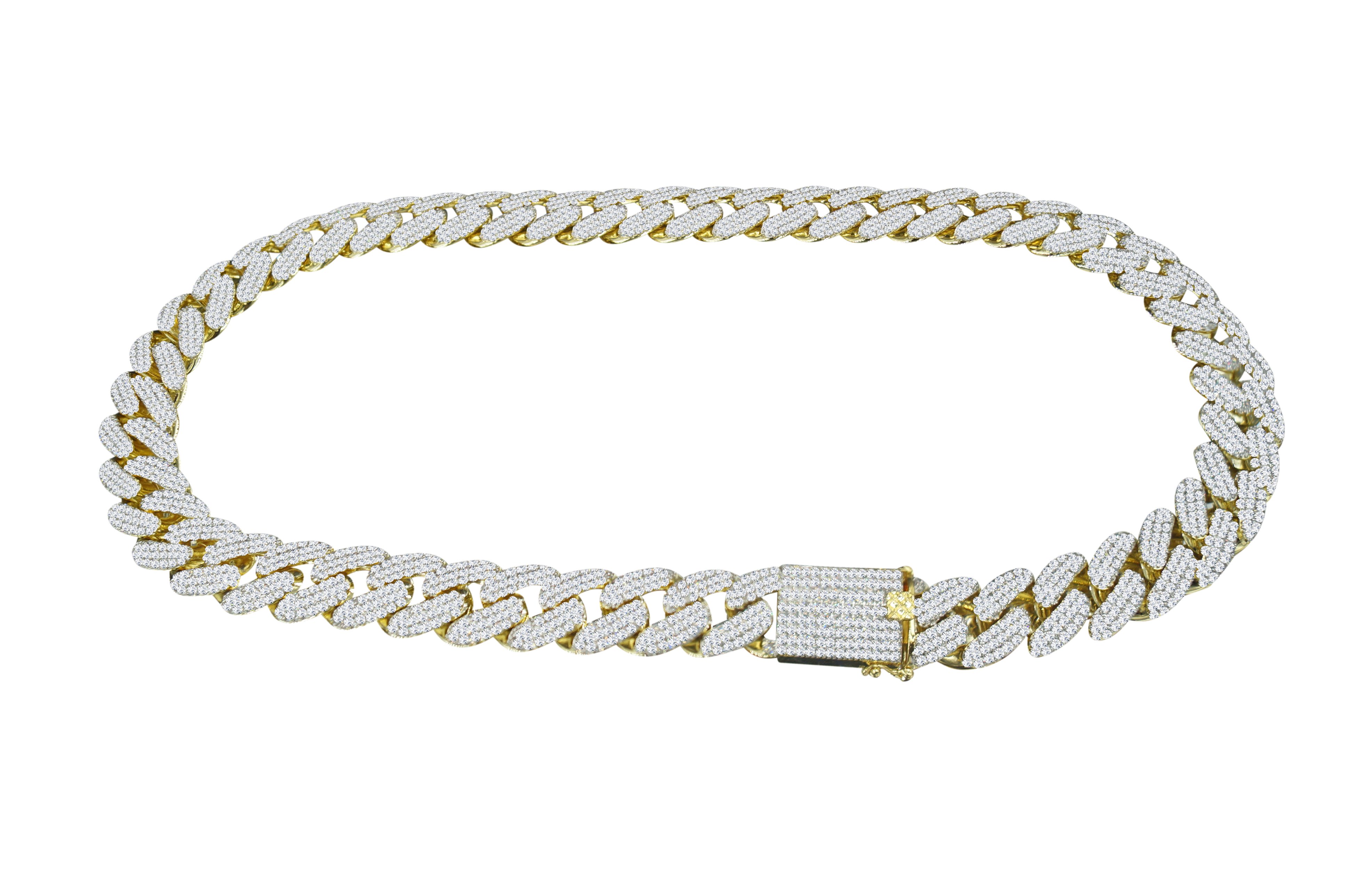 Drip Kit I Cuban link chain in gold or silver, featuring hand-set AAA-grade cubic zirconia, showcasing luxury and craftsmanship.