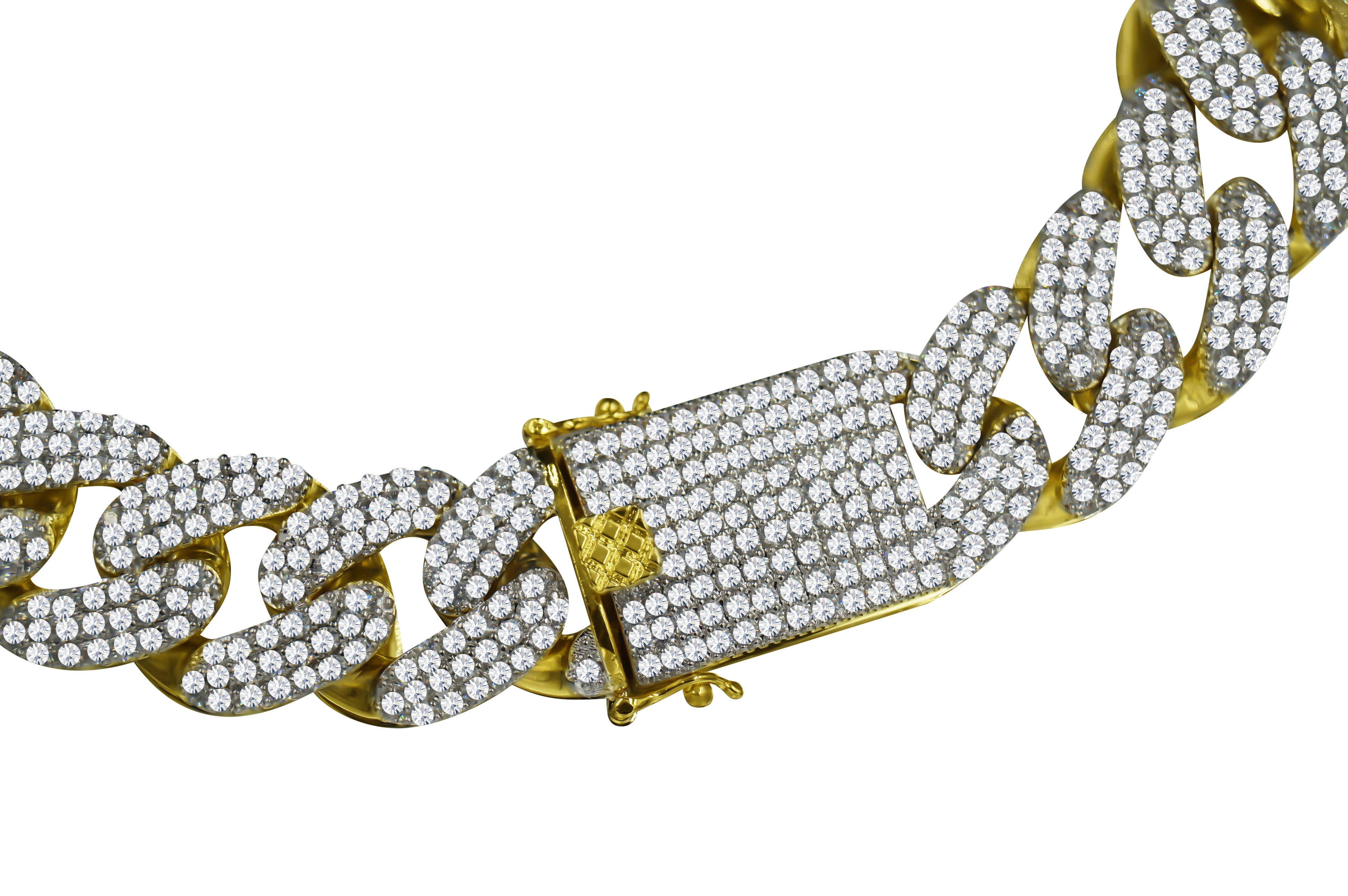 Drip Kit I Cuban link chain in gold or silver, featuring hand-set AAA-grade cubic zirconia, showcasing luxury and craftsmanship.