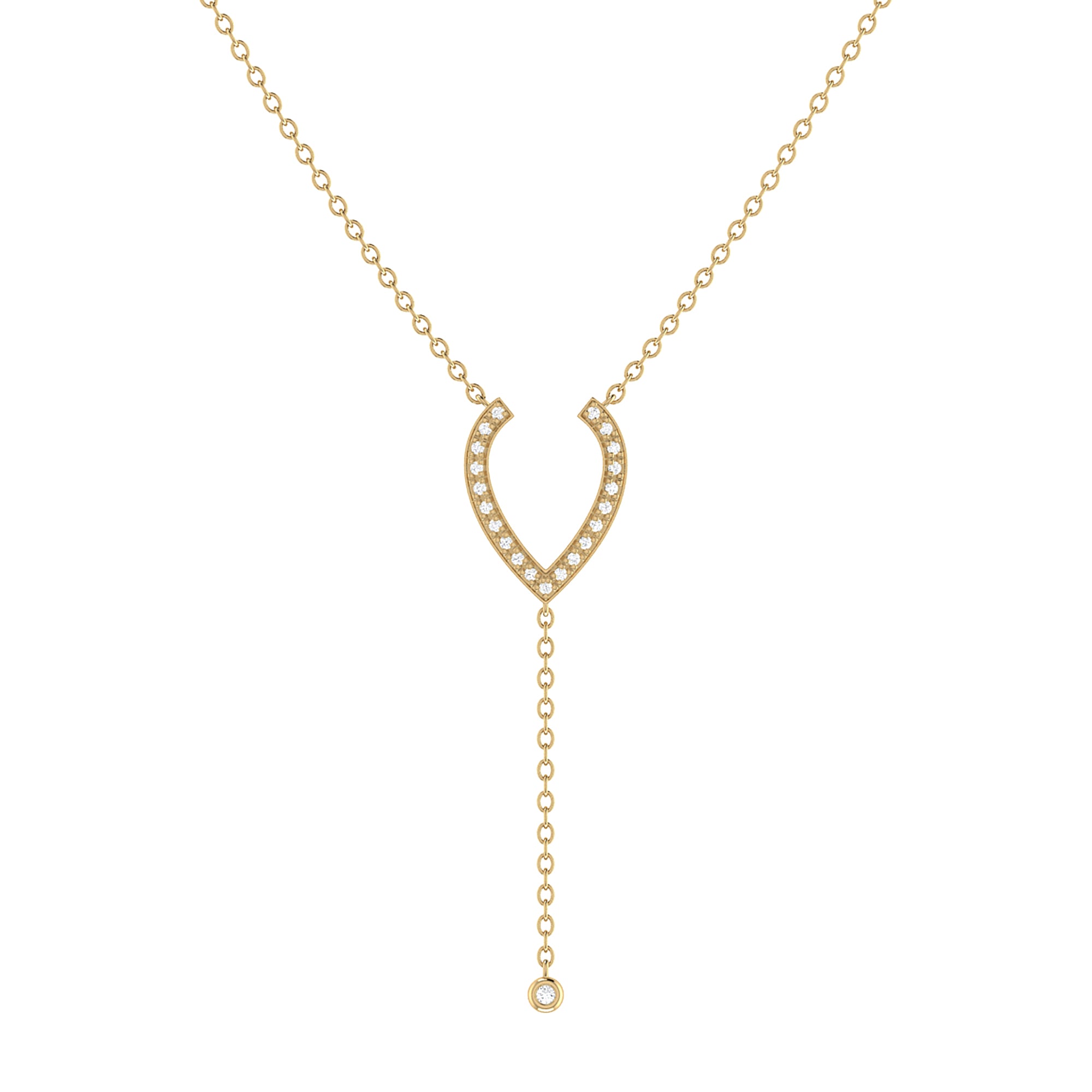 Elegant Drizzle Drip Teardrop Bolo Adjustable Diamond Lariat Necklace in 14K, featuring genuine diamonds and 925 Sterling Silver.