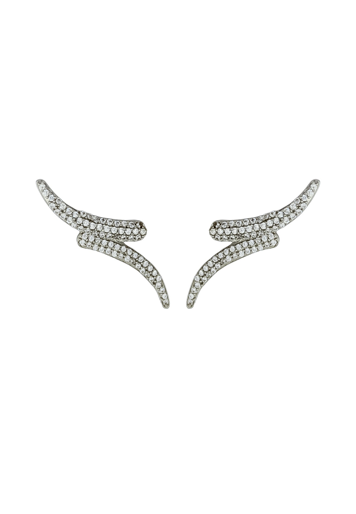 Elegant Dubai Earrings featuring 18K gold or silver plating with 61 round cut zirconia stones, perfect for any occasion.