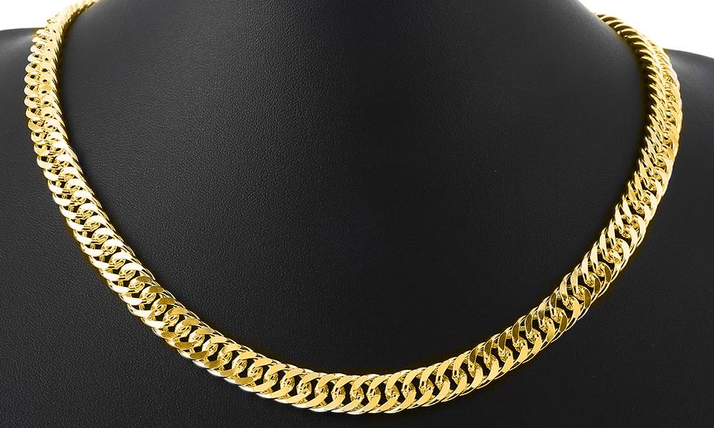 Durable Classic Men's Curb Chain Necklace in gold, rose gold, and silver options, showcasing its elegant curb chain design and lobster clasp.