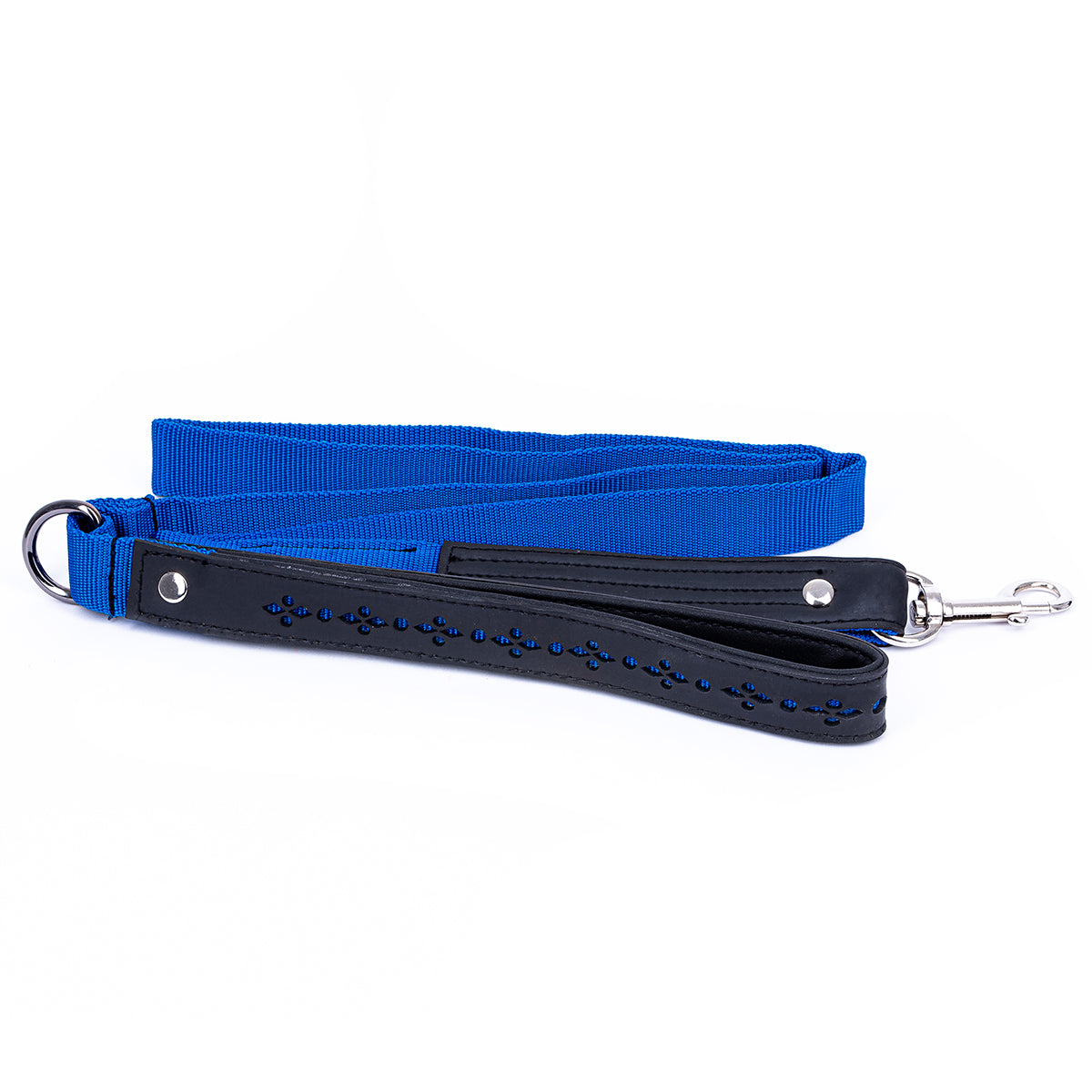 Eco Friendly Recycled Inner Tube Vegan Dog Lead in vibrant colors with padded handle and stainless steel clasp.