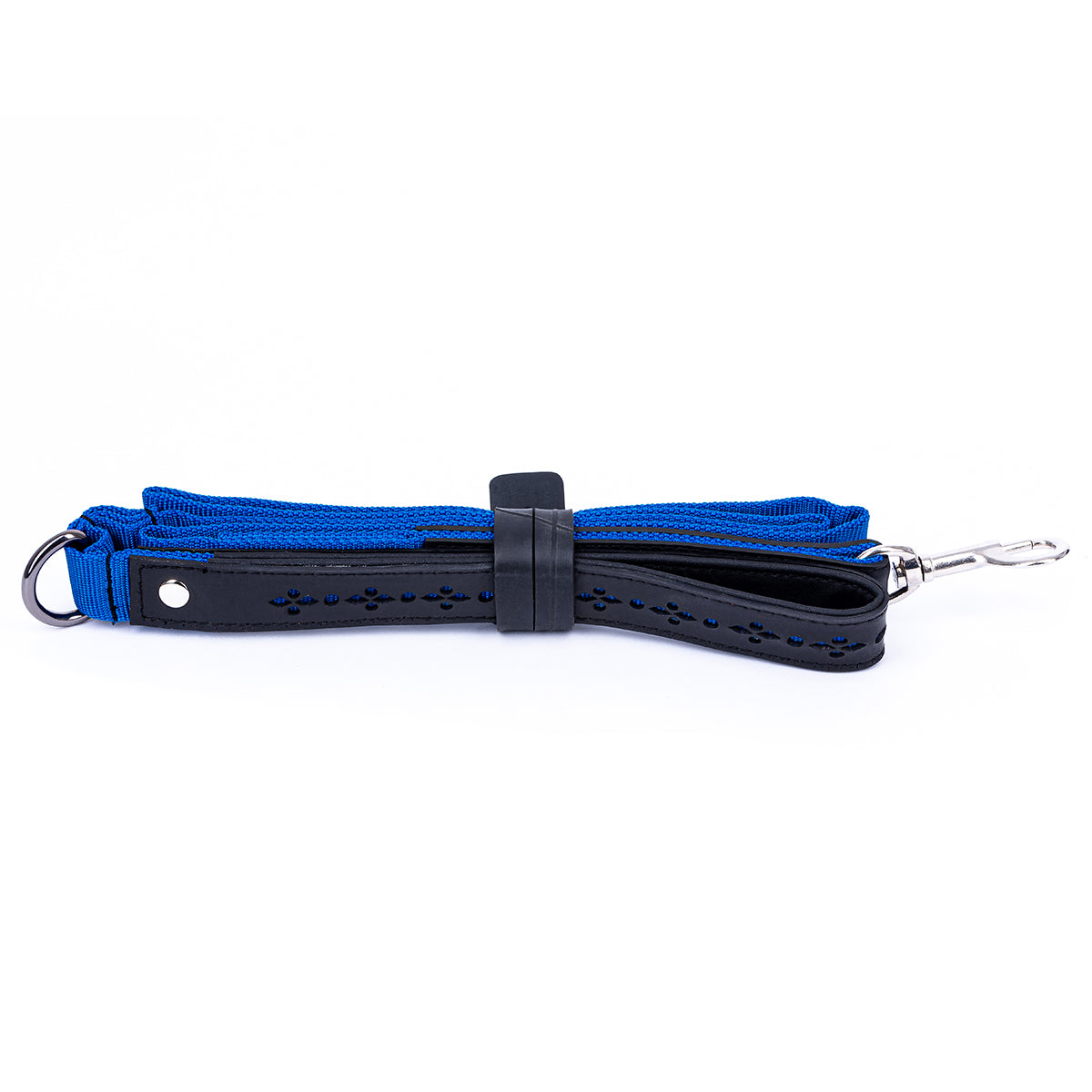 Eco Friendly Recycled Inner Tube Vegan Dog Lead in vibrant colors with padded handle and stainless steel clasp.