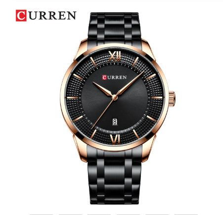 Effulgent Classic Metal I 551053 watch featuring a golden case and rhinestone accents, designed for modern men.