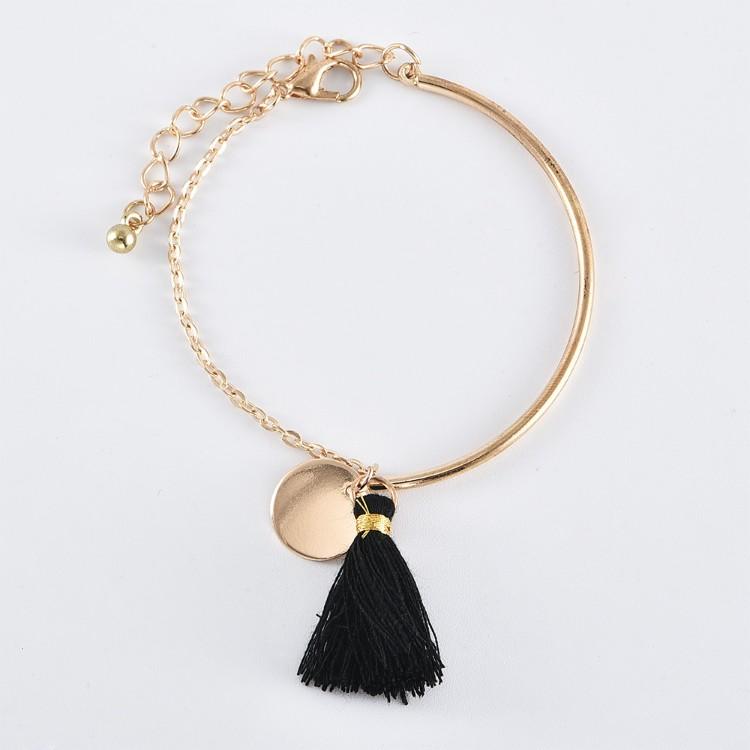 Elegant Egyptian Design Gold Ingrain Black Tassel 3 Piece Set featuring 14K gold plating and intricate tassel details.