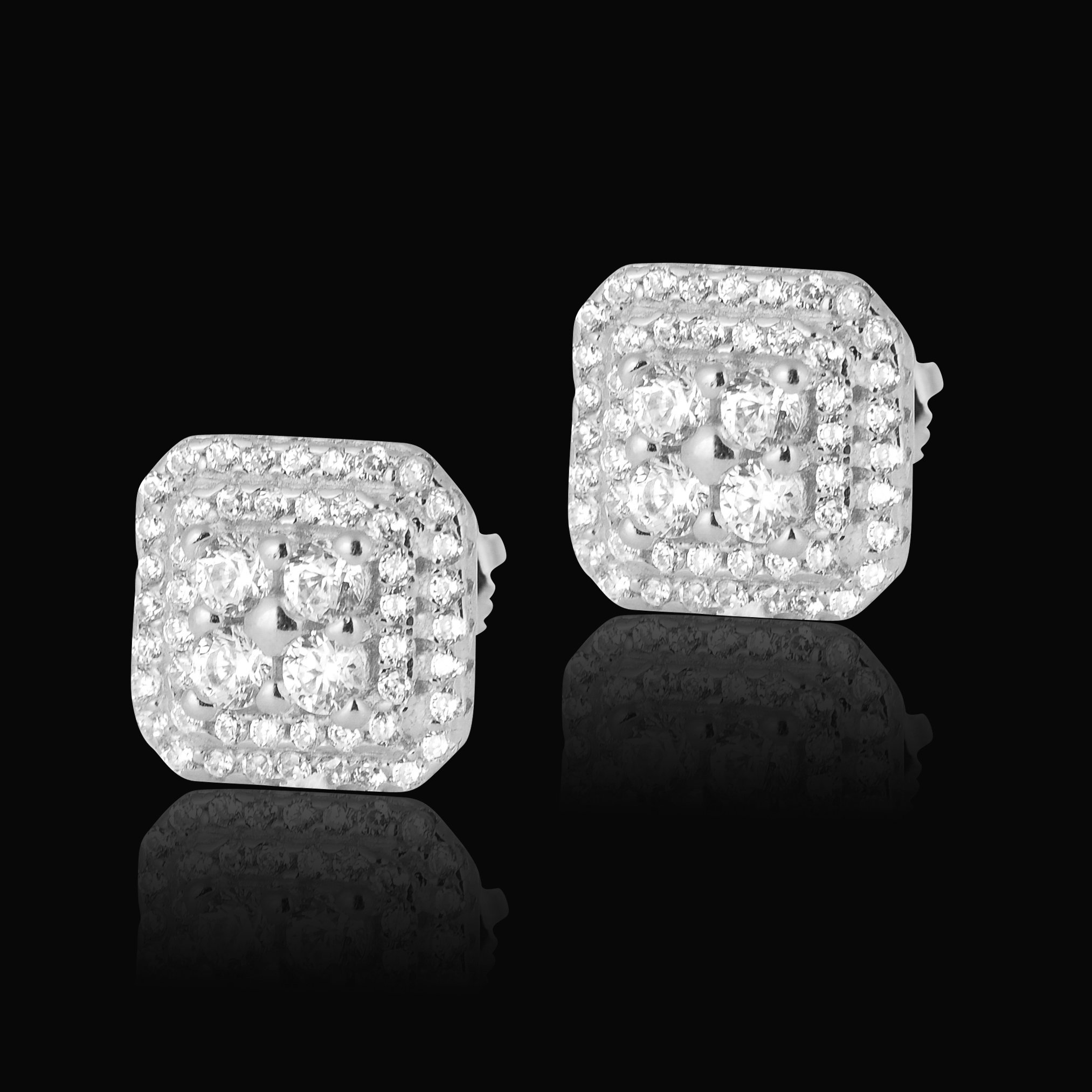 ELEGANCE 925 Earrings featuring brilliant cubic zircons in sterling silver, showcasing timeless elegance and quality craftsmanship.