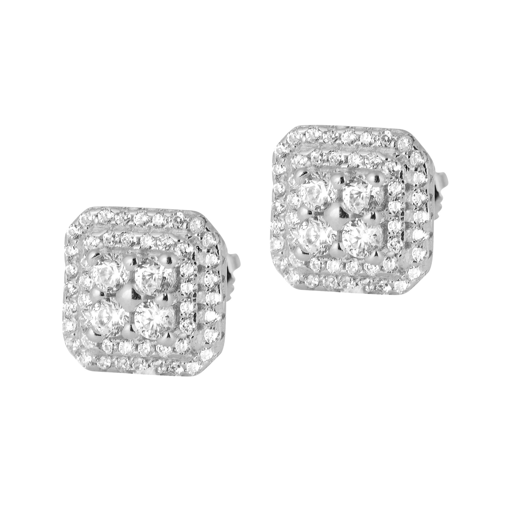 ELEGANCE 925 Earrings featuring brilliant cubic zircons in sterling silver, showcasing timeless elegance and quality craftsmanship.