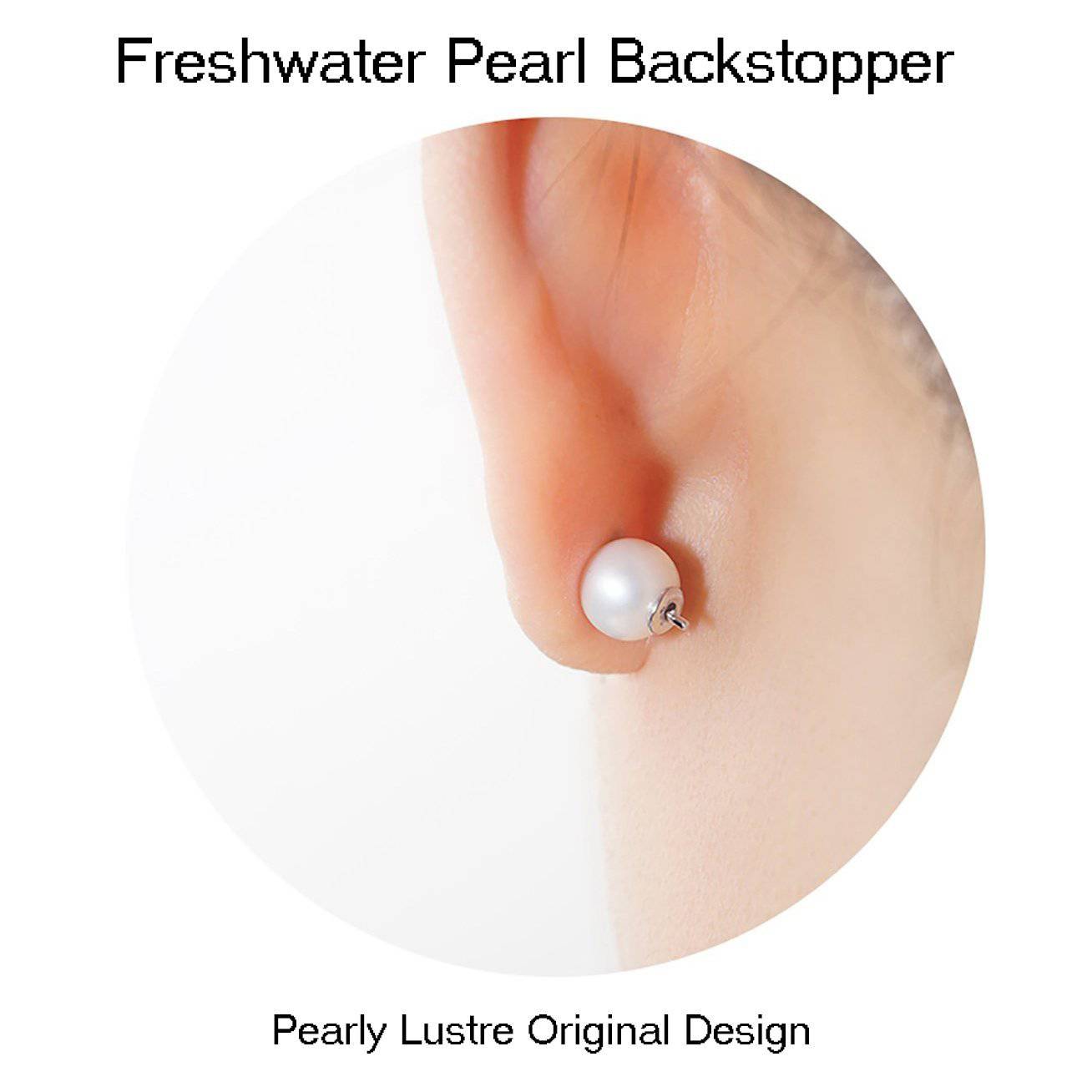 Elegant Freshwater Pearl Earrings WE00171 featuring round white pearls and sterling silver with gold plating.