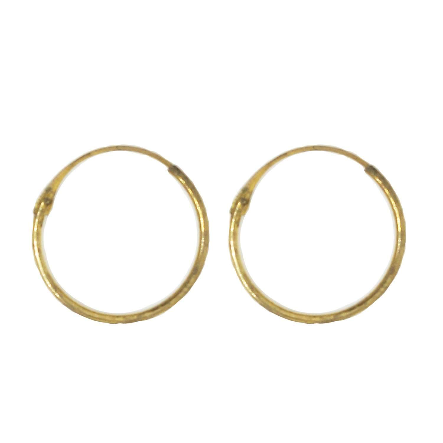 Elegant gold hoop earrings by Urbiana, handmade from brass, lightweight and hypoallergenic, perfect for sensitive skin.