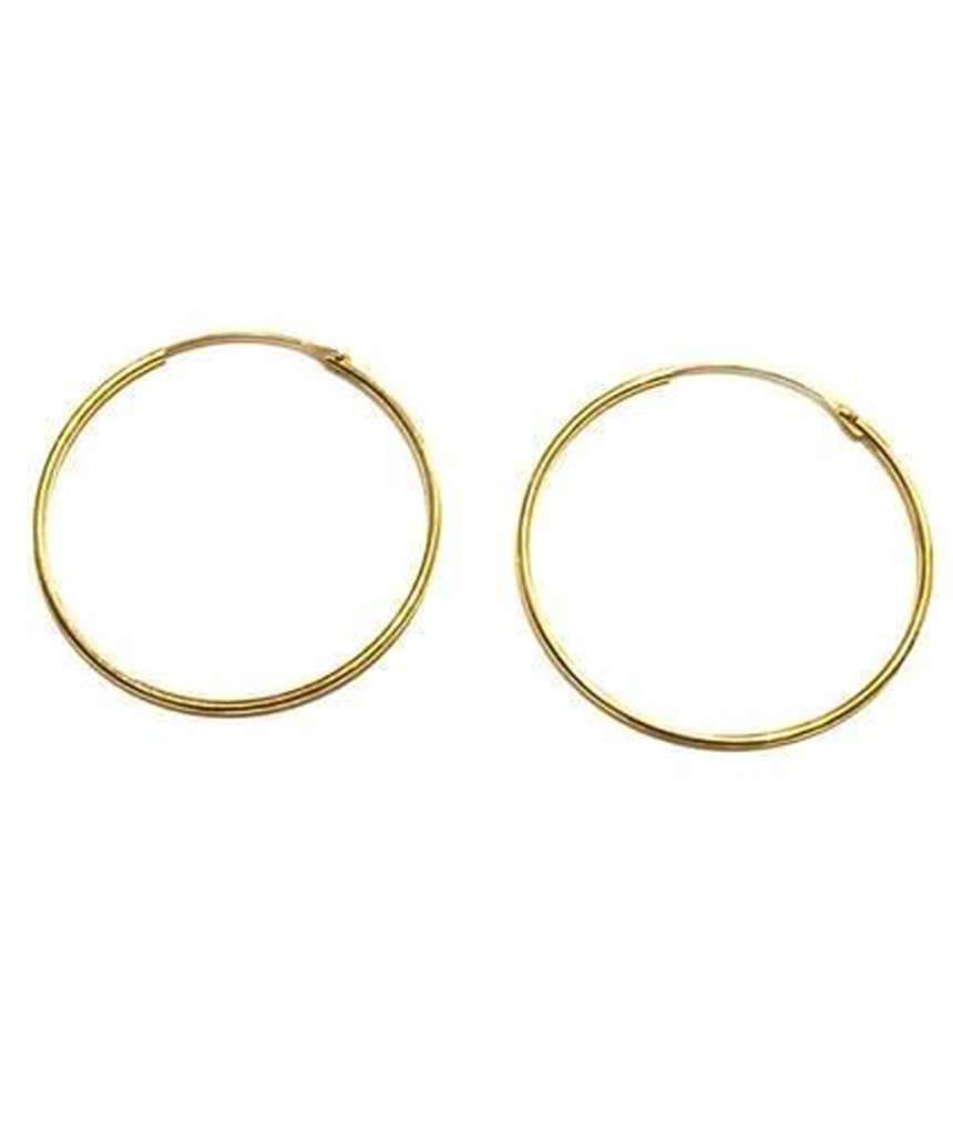 Elegant gold hoop earrings by Urbiana, handmade from brass, lightweight and hypoallergenic, perfect for sensitive skin.