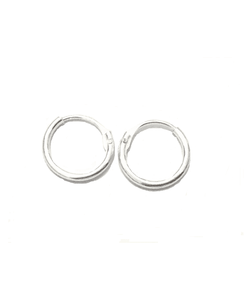 Elegant gold hoop earrings by Urbiana, handmade from brass, lightweight and hypoallergenic, perfect for sensitive skin.