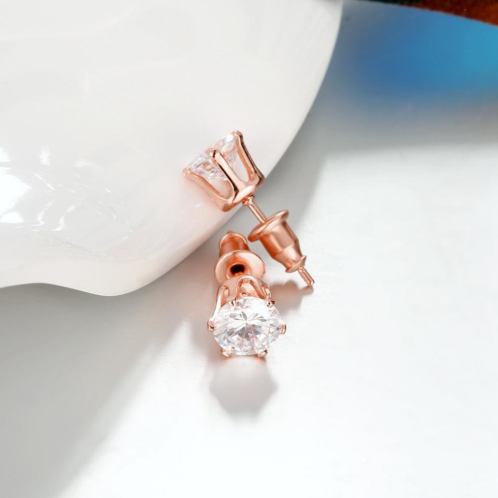 Elements Mini Studs in 14K Rose Gold featuring certified crystals, lightweight design, and hypoallergenic properties.