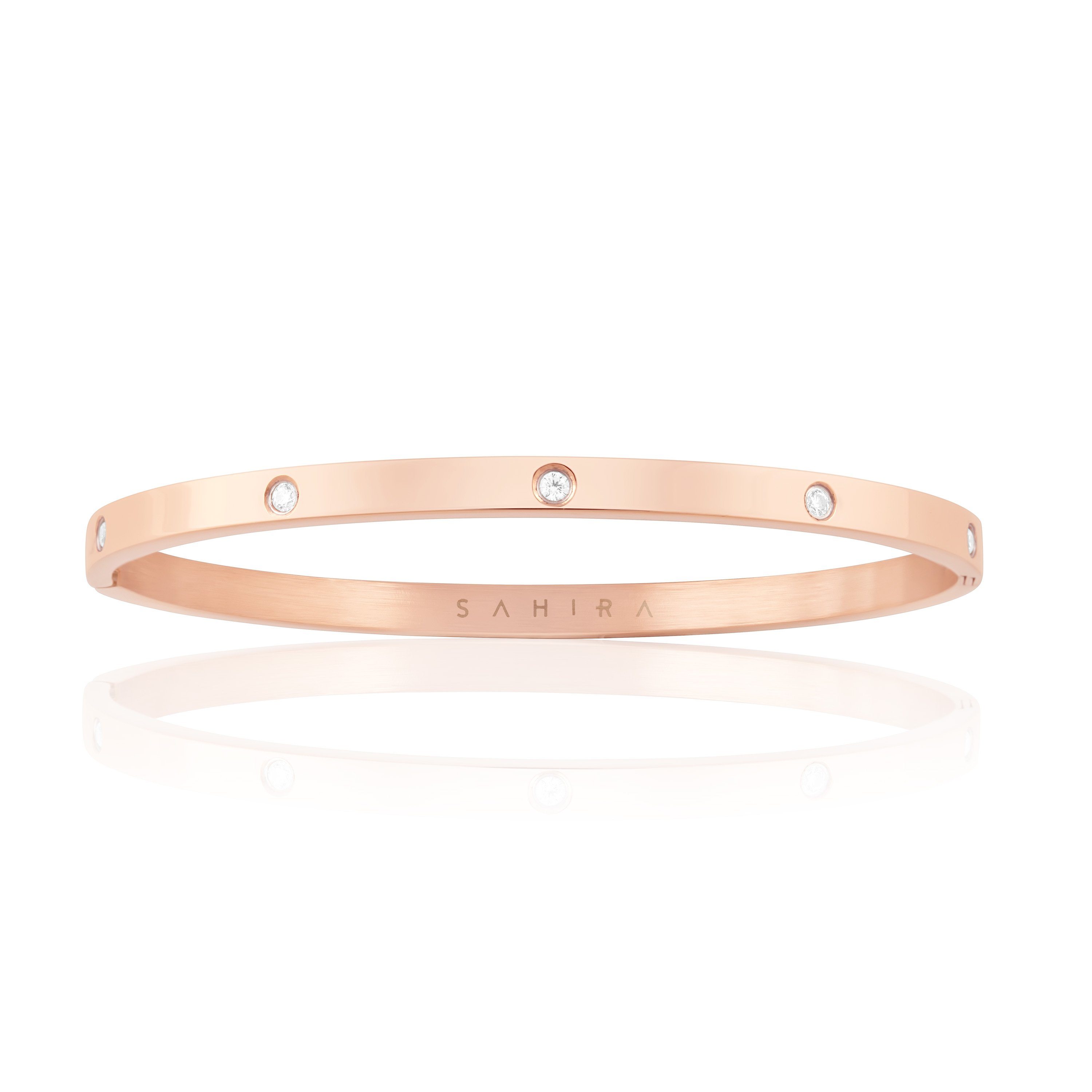 Elsie Eternity Bracelet featuring 18k gold plating on a stainless steel base, showcasing its elegant and versatile design.