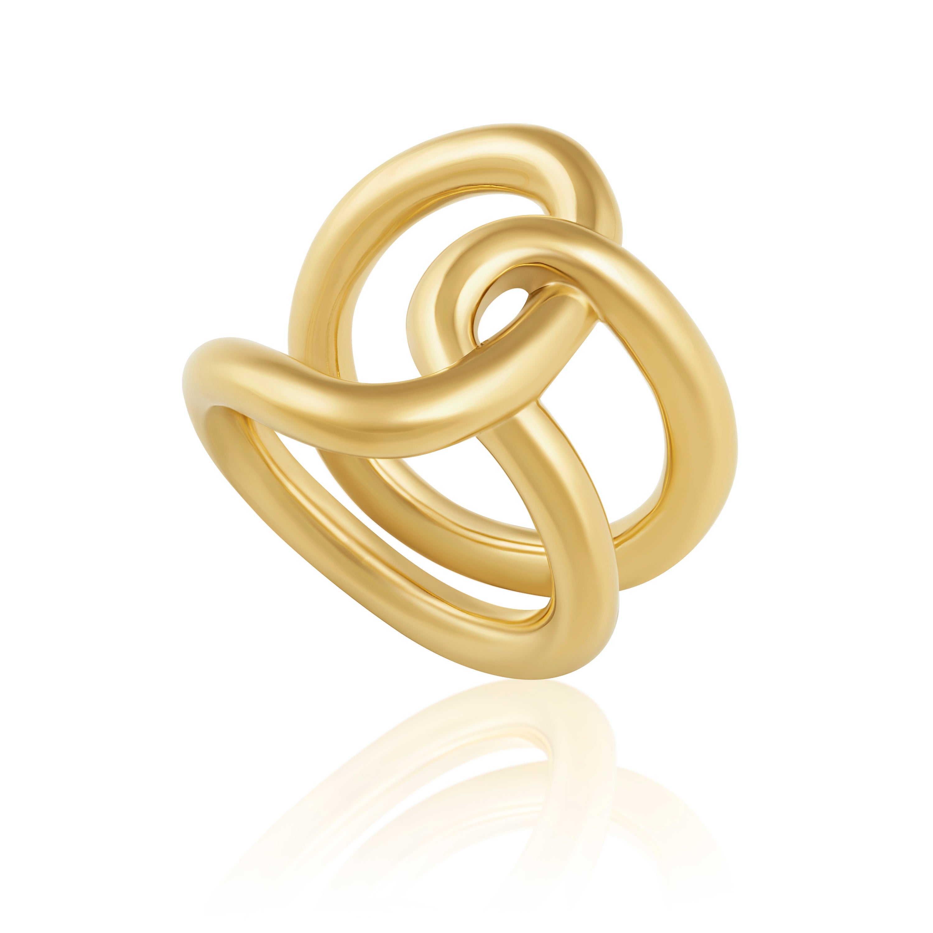 Emily Ring featuring 18k gold plating over stainless steel, showcasing its elegant design and durability.