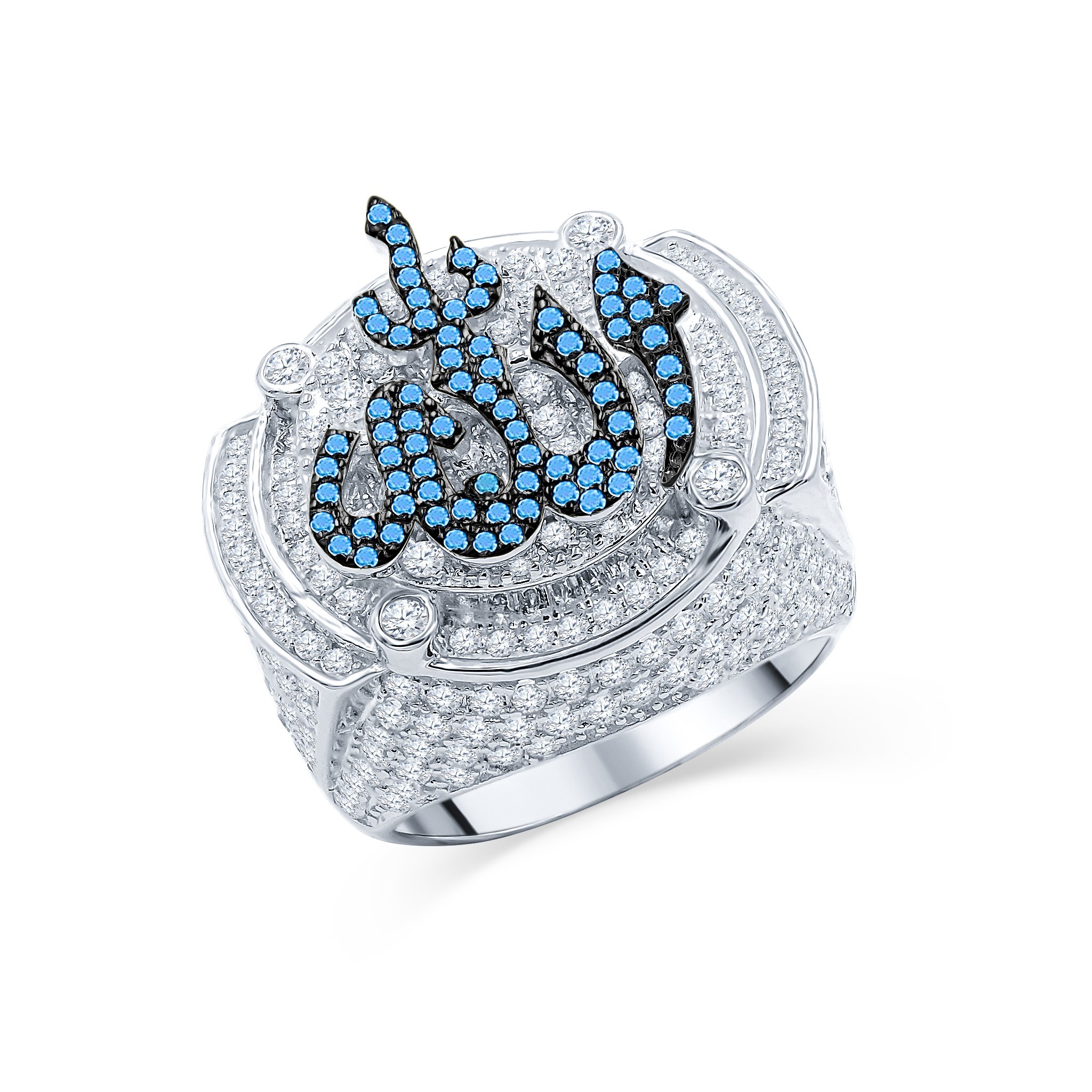 EMINENT TURQUOISE 925 Silver Ring featuring high-quality Cubic Zircon stones, elegantly designed with a prong setting.