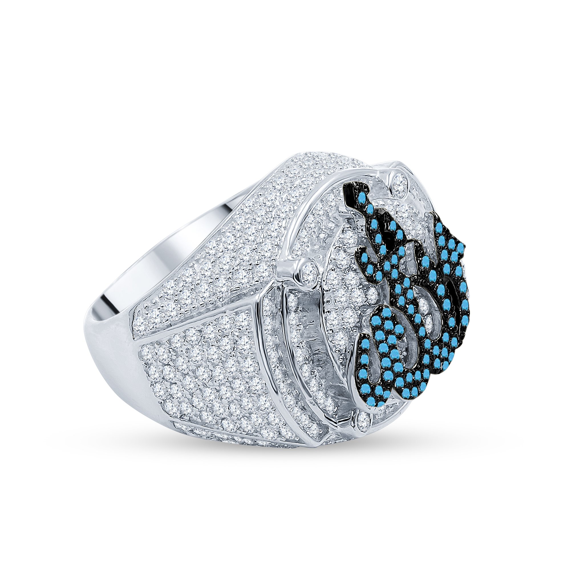 EMINENT TURQUOISE 925 Silver Ring featuring high-quality Cubic Zircon stones, elegantly designed with a prong setting.