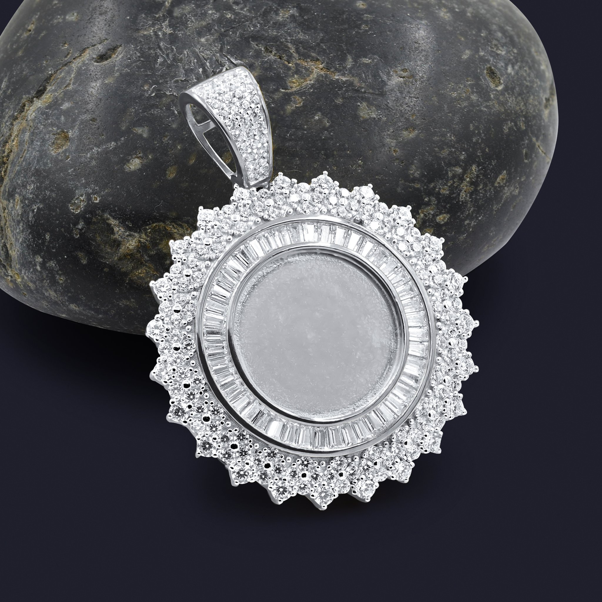 ENCHANTRESS Locket Pendant featuring intricate twisted patterns and sparkling cubic zirconia stones set in 925 sterling silver.