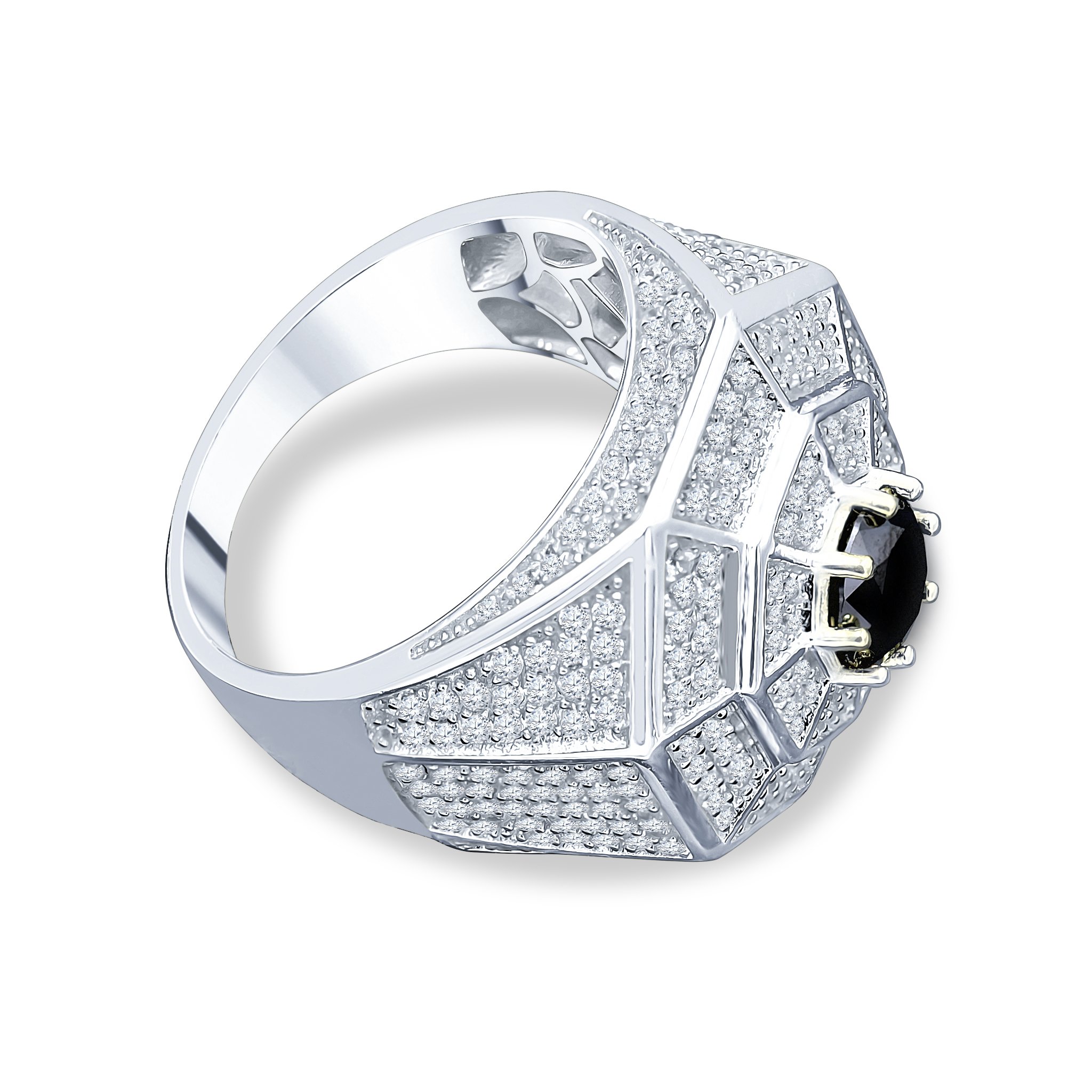 ENTICE 925 Silver Ring featuring micropave CZ stones, elegantly designed with a prong setting.