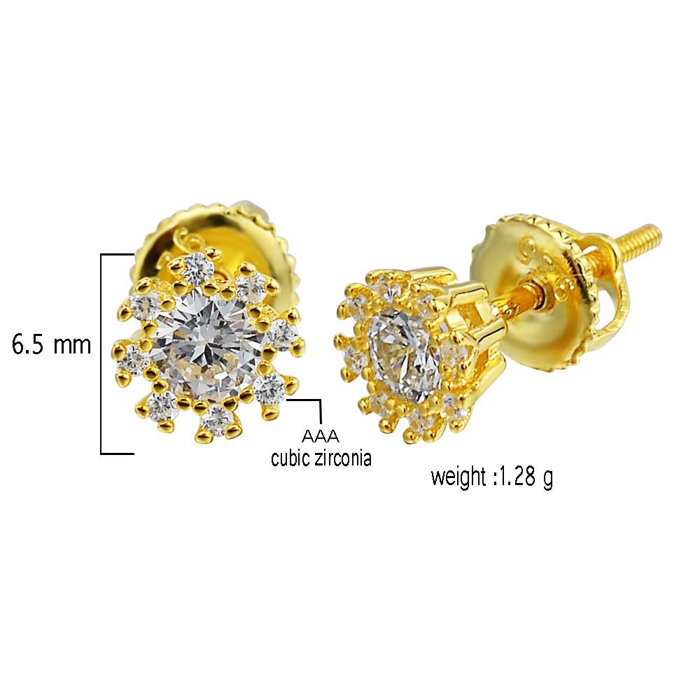 A pair of elegant ENTICING screw back earrings featuring sparkling cubic zircon stones set in 925 sterling silver, perfect for special occasions.