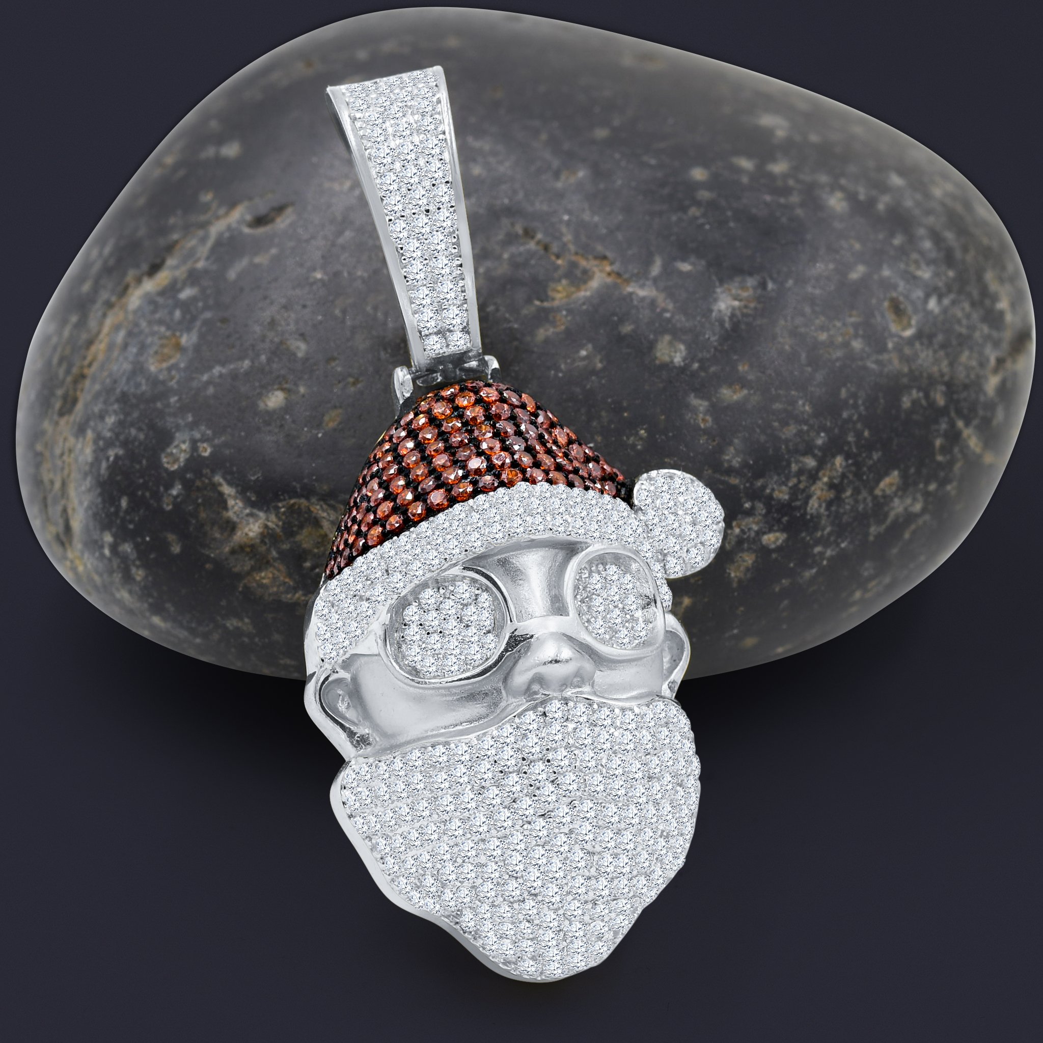 Eerie Silver Pendant featuring an elf design, crafted from 925 sterling silver with cubic zircon stones, showcasing a whimsical and unique style.