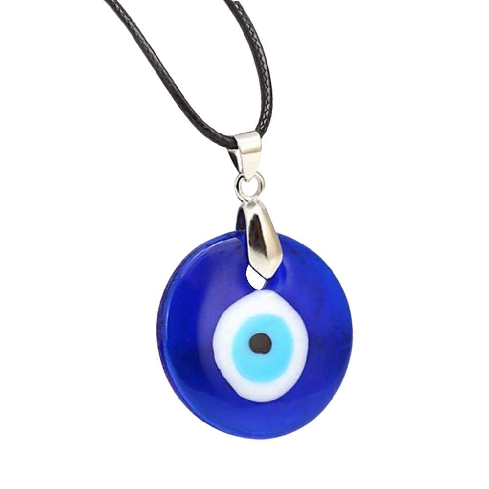 Round Evil Eye Pendant featuring concentric circles symbolizing protection and good luck, elegantly designed for fashionable wear.